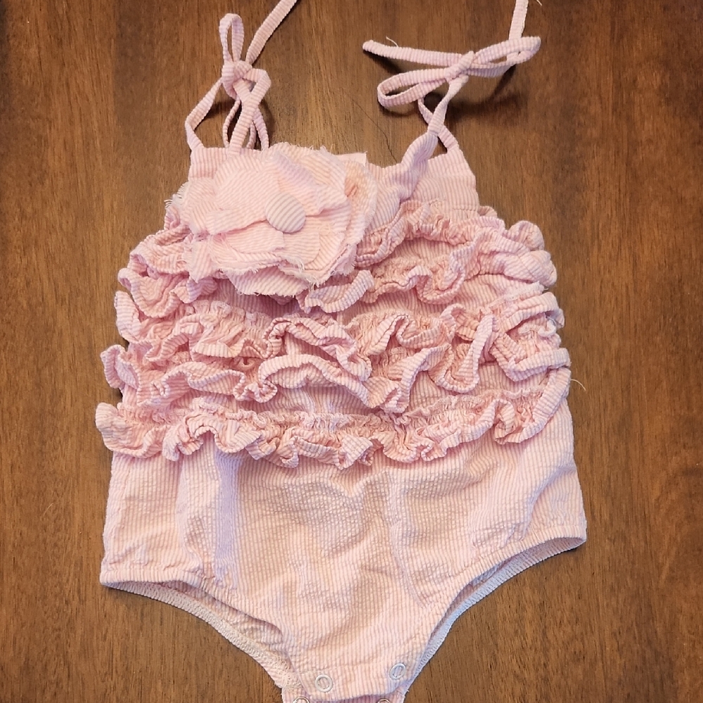 Mud Pie Pink Ruffled Bodysuit